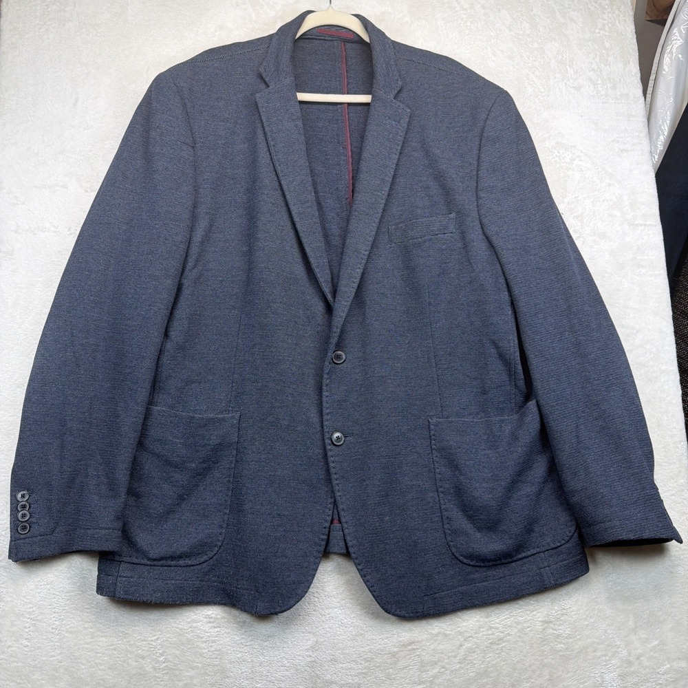 Johnston & Murphy Men's Sport Coat Blazer 3XL Navy Cotton Blend